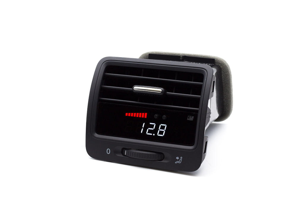 P3 Analog Gauge - VW Mk5 (2005-2009) Left Hand Drive, Red bars / White digits, Pre-installed in OEM Vent - GTR Auto