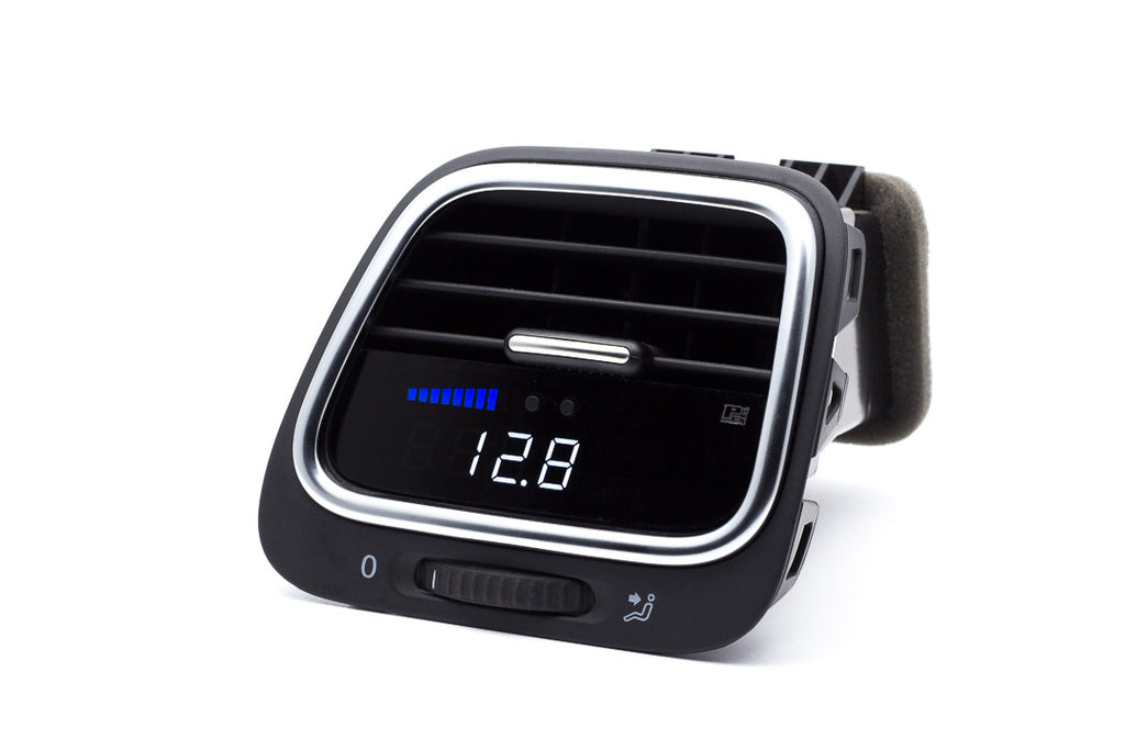 P3 Analog Gauge - VW EOS/Scirocco (2009-2018) Left Hand Drive, Blue bars / White digits, Pre-installed in OEM Vent(SILVER TRIM)