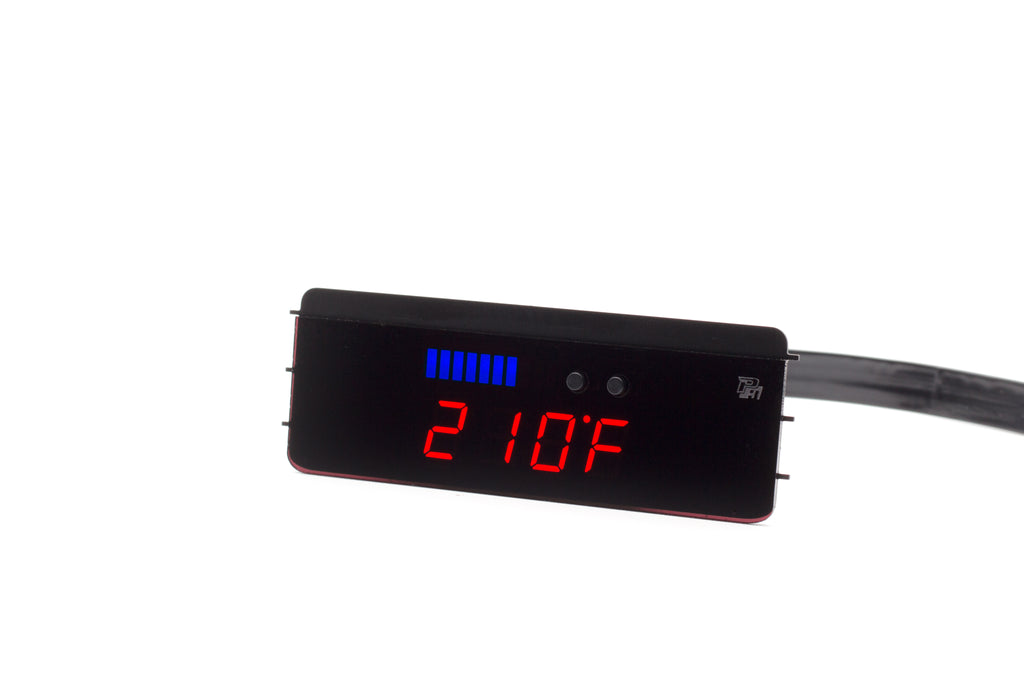 P3 V2 OBD2 Multi-Gauge - VW Mk4 (1997-2004) Right hand drive, GTI/R32/TDI, Blue bars / Red digits