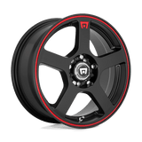 MR116 16X7 5X4.25/4.5 M-BLK RED-STR 40MM