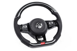 Steering Wheel; Silver; Carbon Fiber; Perforated Leather;