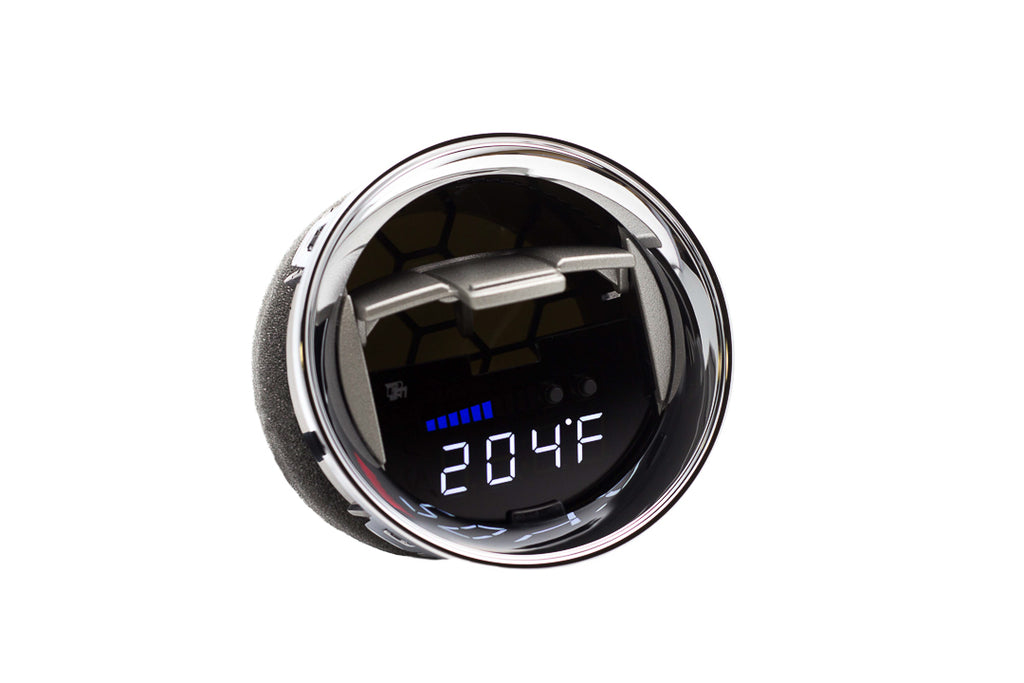 P3 V3 OBD2 - Ford F-150 Gauge (2009-2014) Universal, Blue bars / White digits, Pre-installed in OEM Vent (SILVER TRIM)