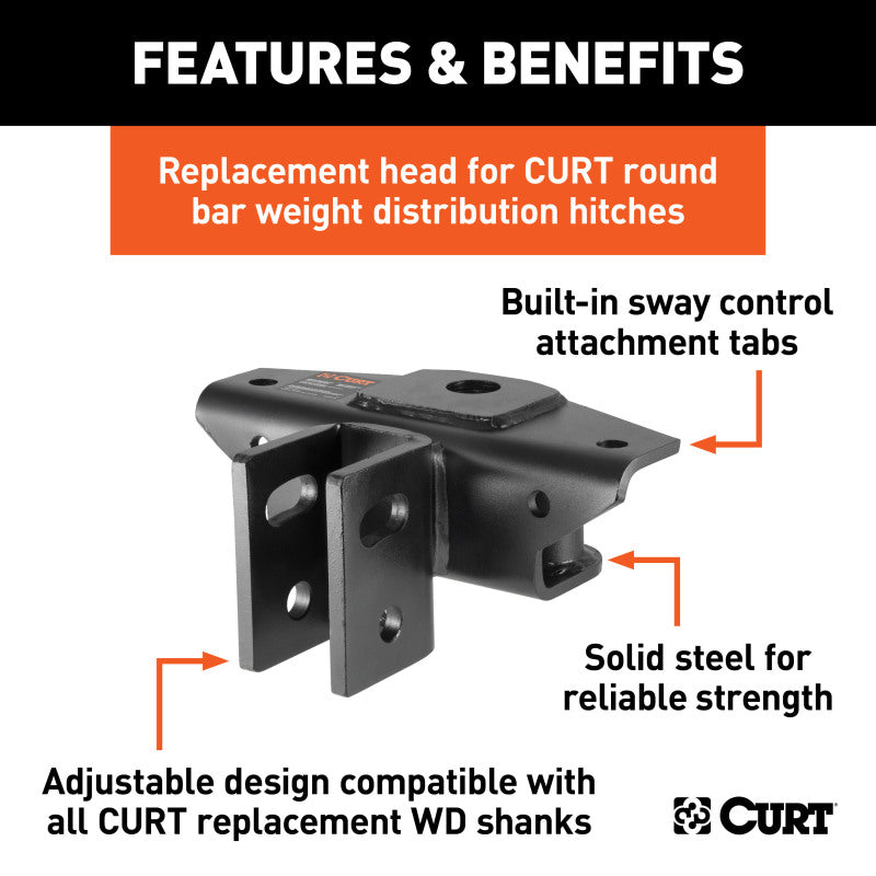 Curt Replacement Round Bar Weight Distribution Head