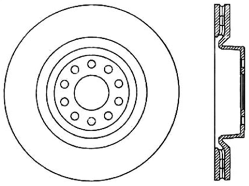 StopTech 04-09 Audi S4 Front Right Drilled Sportstop Cryo Rotor