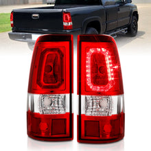 Load image into Gallery viewer, ANZO 1999-2002 Chevy Silverado 1500 LED Taillights Plank Style Chrome With Red/Clear Lens