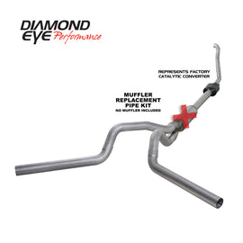 Diamond Eye KIT 4in Turbo Back MFLR RPLCMENT PIPE DUAL ALUM94-97 5 7 3L F250/F350 PWRSTROKE NFS