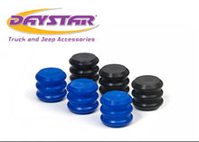 Load image into Gallery viewer, Daystar Stinger Bump Stop Rebuild Kit (Incl. 3 Black EVS Inserts and 3 Blue EVS Inserts)