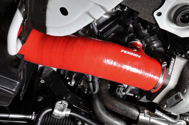 PERRIN 22-24 Subaru WRX / 20-25 LGT & OBXT Turbo Inlet Hose w/Turbo Adapter Flange (Long) - Red