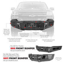 Load image into Gallery viewer, Go Rhino 15-19 Chevrolet Silverado 2500HD/3500HD BR11 Front Bumper Replacement - Tex. Black - GTR Auto