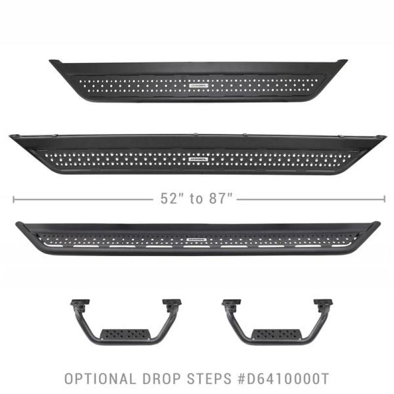 Go Rhino Dominator Extreme D6 SideSteps - Tex Blk - 4in Drop Down Steps (Pair) - GTR Auto
