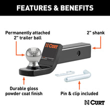 Load image into Gallery viewer, Curt Fusion Ball Mount w/2in Ball (2in Shank 7500lbs 2in Drop)