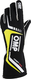 OMP First Evo Gloves Black/Yellow - Size S (Fia 8856-2018)