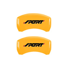 Load image into Gallery viewer, MGP 4 Caliper Covers Engraved Front &amp; Rear No bolts/Sport Yellow finish black ch