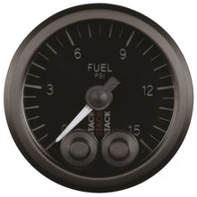 Load image into Gallery viewer, Autometer Stack 52mm 0-15 PSI 1/8in NPTF Male Pro-Control Fuel Pressure Gauge - Black