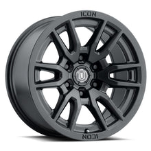 Load image into Gallery viewer, ICON Vector 6 17x8.5 6x5.5 25mm Offset 5.75in BS 93.1mm Bore Satin Black Wheel