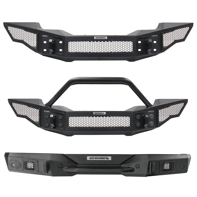 Go Rhino 07-20 Jeep Wrangler JL/JLU/JK/JKU/Gladiator JT Rockline Full Width Bumper w/ Overrider - GTR Auto