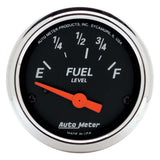 Autometer Designer Black Fuel Level Gauge 2-1/16in Electrical 70 Ohms E / 10 Ohms F - 90 Deg Sweep