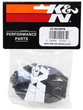 Load image into Gallery viewer, K&amp;N Universal PreCharger Round Tapered Air Filter Wrap Black 3in Base ID x 2in Top ID x 3in H