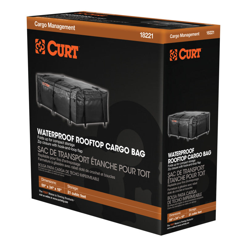 Curt 59in x 34in x 21in Extended Roof Rack Cargo Bag