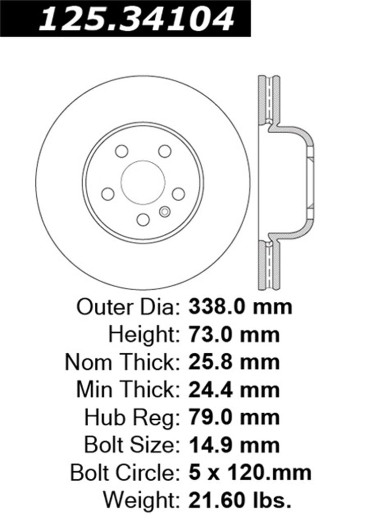 Stoptech 08-09 BMW 135i Coupe Front Premium High-Carbon Rotor