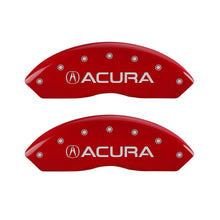 Load image into Gallery viewer, MGP 4 Caliper Covers Engraved Front Acura Engraved Rear RLX Red finish silver ch