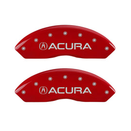 MGP 4 Caliper Covers Engraved Front Acura Engraved Rear TLX Red finish silver ch - GTR Auto
