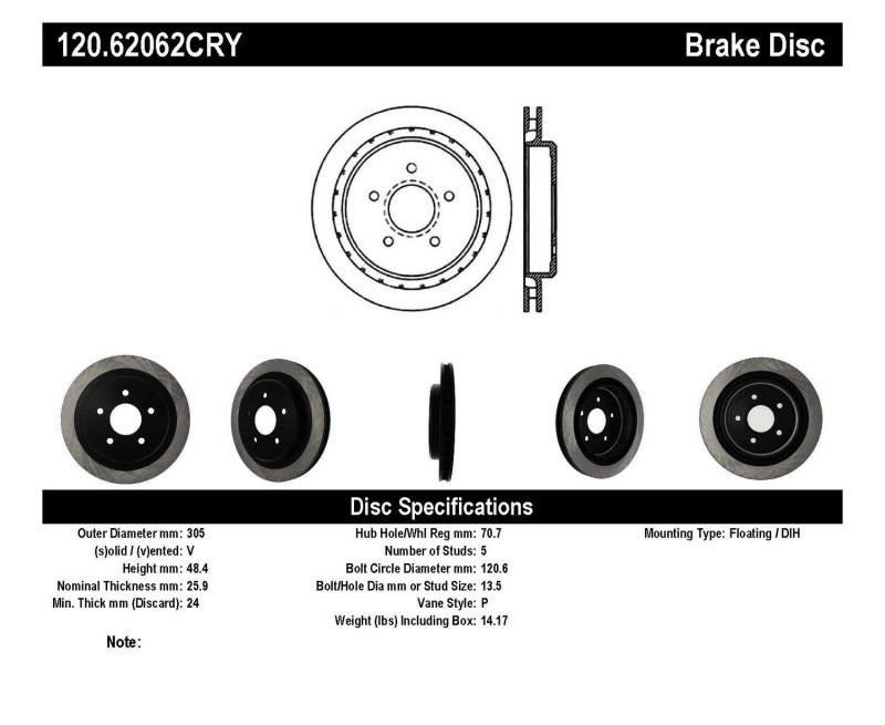 Stoptech 97-10 Chevy Corvette Right Rear CRYO-STOP Rotor