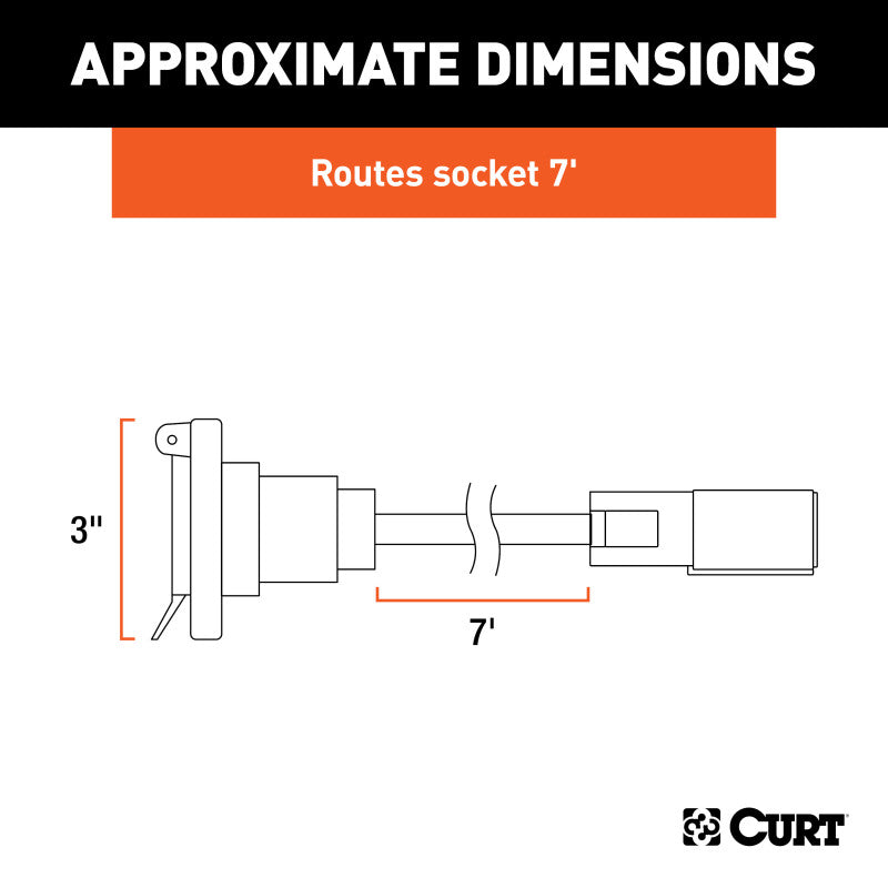 Curt 7ft Original Equipment Wiring Extension (Routes 7-Way RV Blade to Truck Bed)