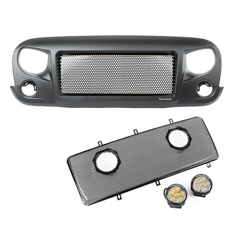 Rugged Ridge Spartan Grille Round LED Insert Kit 07-18 Jeep Wrangler JK