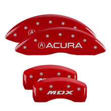 Load image into Gallery viewer, MGP 4 Caliper Covers Engraved Front &amp; Rear Vtech Red finish silver ch