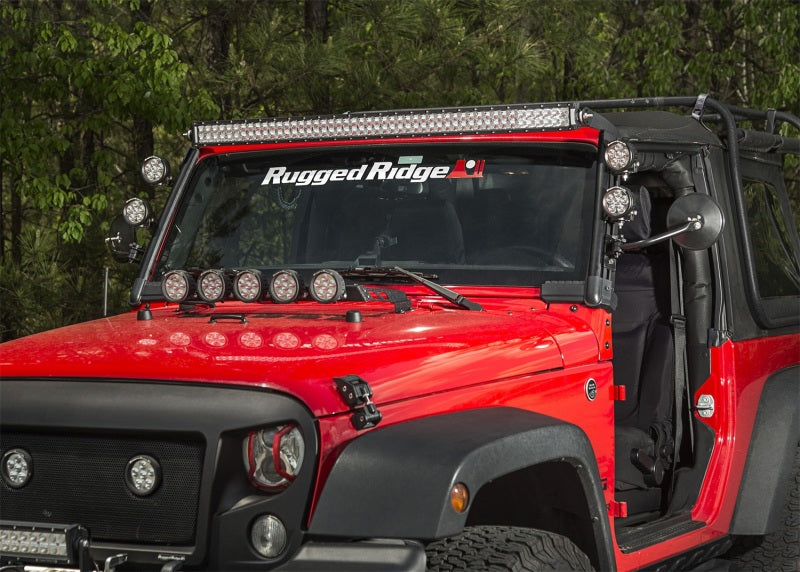 Rugged Ridge 07-18 Jeep Wrangler JK Fast Track Kit 1 Bar 4 Rounds Mirrors