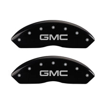 Load image into Gallery viewer, MGP 4 Caliper Covers Engraved Front &amp; Rear Denali Black finish silver ch