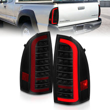 Load image into Gallery viewer, ANZO 05-15 Toyota Tacoma Full LED Tail Lights w/Light Bar Sequential Black Housing Smoke Lens