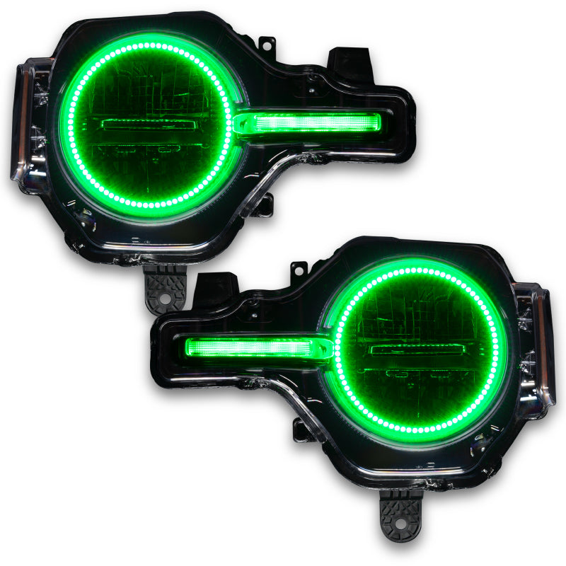 Oracle 21-22 Ford Bronco Headlight Halo Kit w/DRL Bar - Base Headlights -w/2.0 Controller