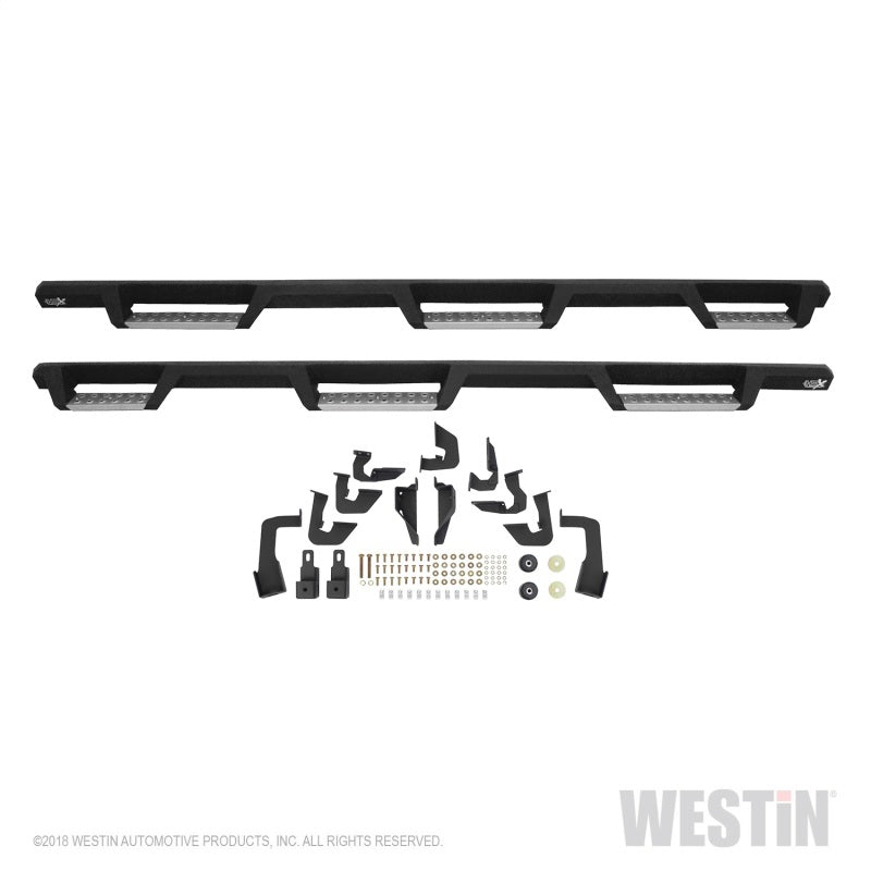 Westin/HDX 07-18 Chevrolet Silverado 1500 Crew (5.5ft) (Excl Classic) Drop WTW Nerf Step Bars - Blk