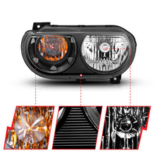 Load image into Gallery viewer, ANZO 2008-2014 Dodge Challenger Crystal Headlights Black