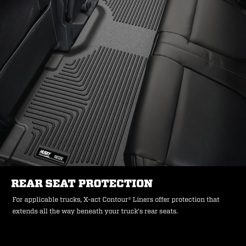 Husky Liners 21-23 Ford F-150 CC SC / 2017 F-250 SD CC X-Act Contour Rear Floor Liners - Black - GTR Auto
