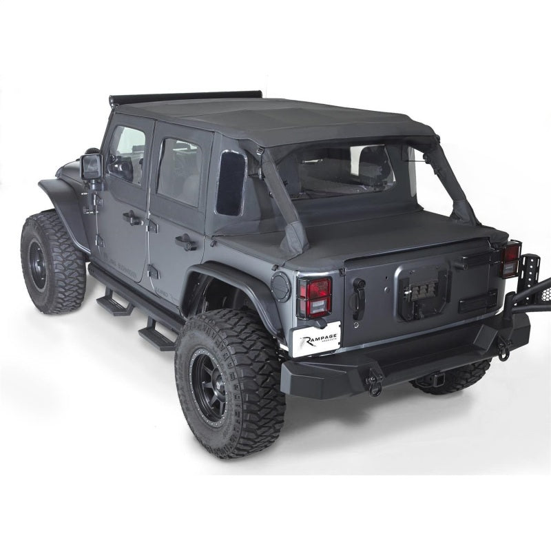 Rampage 2007-2018 Jeep Wrangler(JK) 2-Door Trailview Tonneau Top - Black Diamond