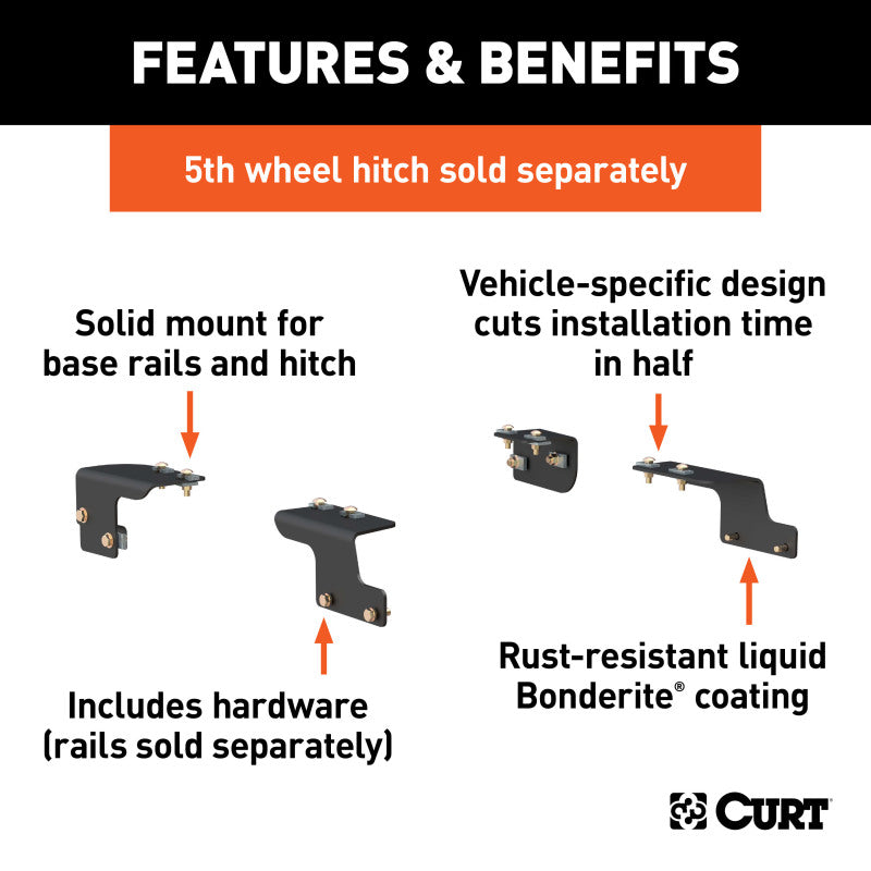 Curt 07-13 Toyota Tundra Custom 5th Wheel Brackets