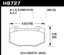 Load image into Gallery viewer, Hawk 14-18 Chevrolet Corvette Rear ER-1 Brake Pad Set