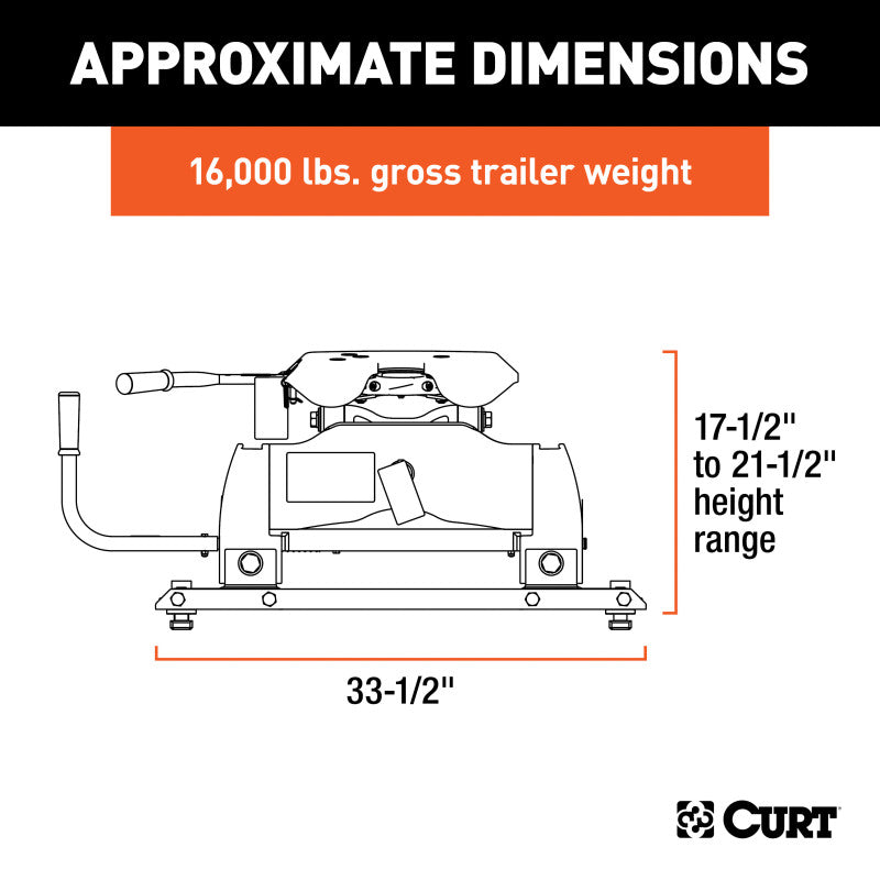 Curt A16 5th Wheel Hitch w/Ford Puck System Roller