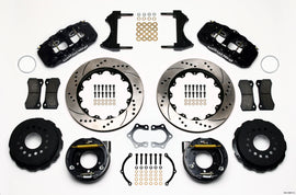 Wilwood AERO4 Rear P-Brake Kit 14.00in Drilled Mopar/Dana 2.36in Off w/Snap Ring Bearing