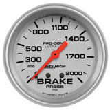 AutoMeter Gauge Brake Pressure 2-5/8in. 2000PSI Mechanical Ultra-Lite