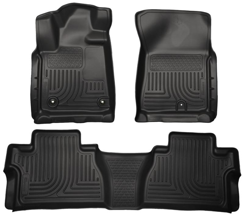 Husky Liners 2014 Toyota Tundra Double Cab Pickup WeatherBeater Black Front & 2nd Seat Floor Liners - GTR Auto