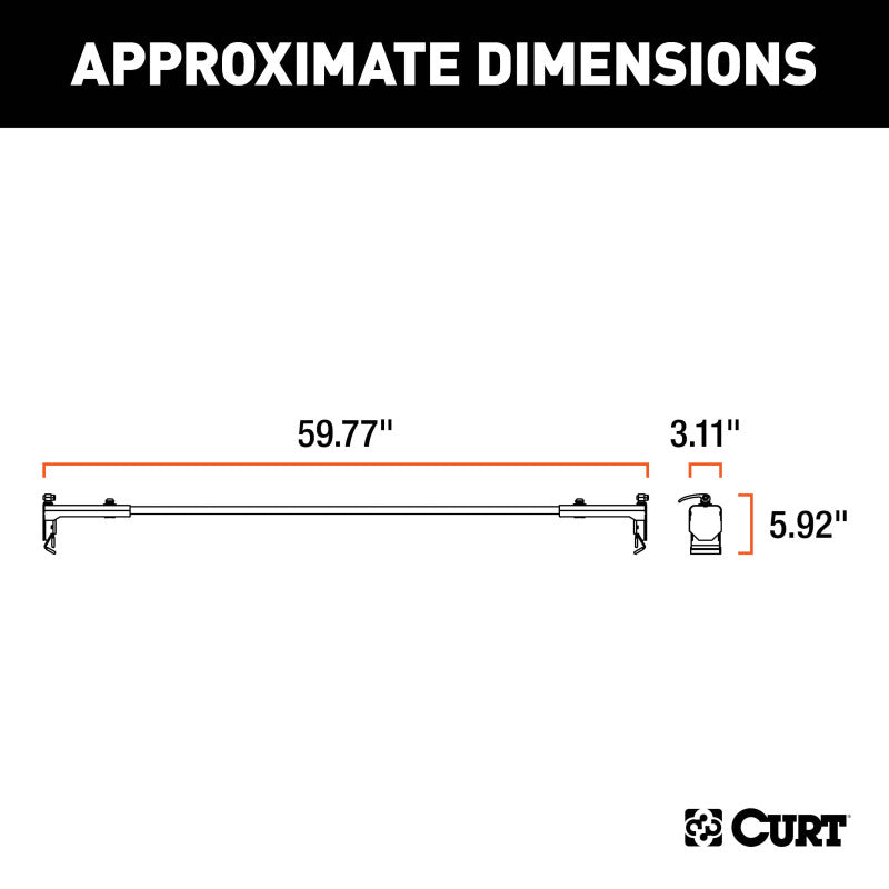 Curt Wrangler JL/Gladiator Roof Rack Crossbars (2 Pack)