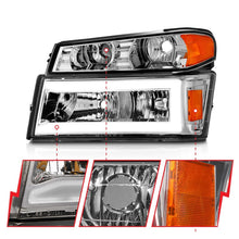 Load image into Gallery viewer, ANZO 04-12 GM Colorado/Canyon/I-Series Crystal Headlights - w/ Light Bar Chrome Housing 4pcs