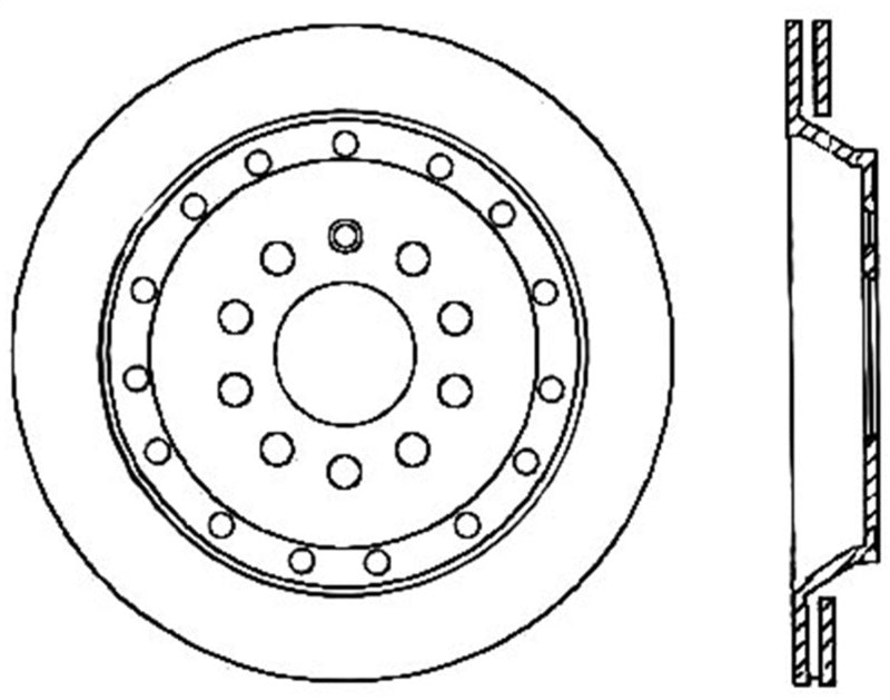 StopTech 05-10 A8/A8 Quattro 4.2L V8 / 04-06 VW Rabbit Drilled Right Rear Rotor