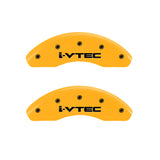 MGP 4 Caliper Covers Engraved Front & Rear i-Vtec Yellow finish black ch