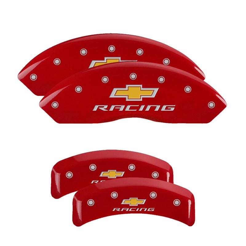 MGP 4 Caliper Covers Engraved F & R Chevy Racing Red Finish Silver Char 1988 Chevrolet Corvette