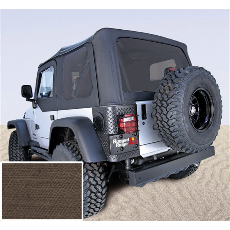 Rugged Ridge Soft Top Khaki Tinted Windows 03-06 Jeep Wrangler TJ